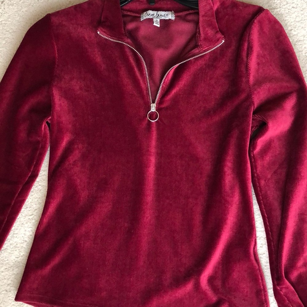 Wine red velvet top (unused)
